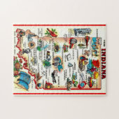 ヴィンテージインディアナ図解入りの、写真付きの ジグソーパズル (横)