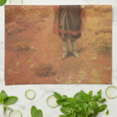 ヴィンテージインディアンウォーターキャリアバイEWロリンズ キッチンタオル (折り畳み)