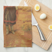 ヴィンテージインディアンウォーターキャリアバイEWロリンズ キッチンタオル (四つ折り)