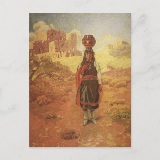 ヴィンテージインディアンウォーターキャリアバイEWロリンズ ポストカード (正面)