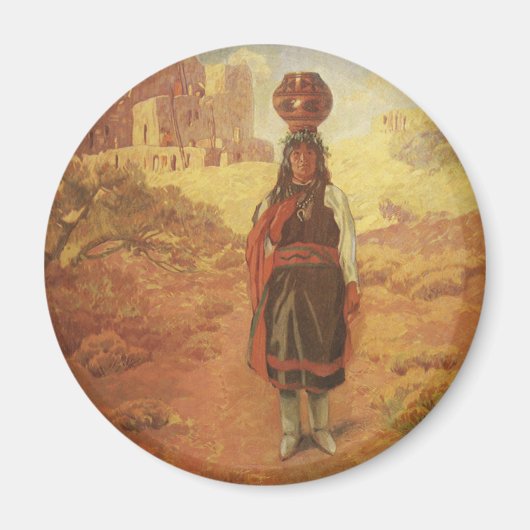 ヴィンテージインディアンウォーターキャリアバイEWロリンズ マグネット (正面)