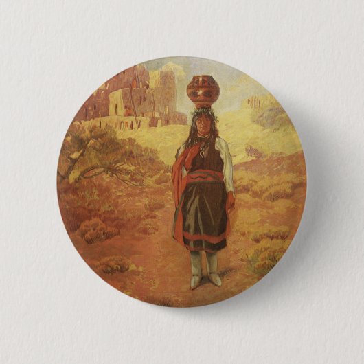 ヴィンテージインディアンウォーターキャリアバイEWロリンズ 缶バッジ (正面)