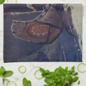 ヴィンテージインディアンカヌパドリングサンクラシック キッチンタオル (折り畳み)