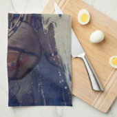 ヴィンテージインディアンカヌパドリングサンクラシック キッチンタオル (四つ折り)