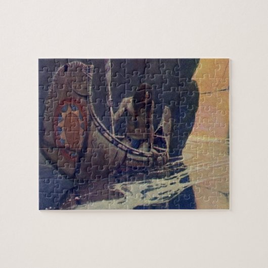 ヴィンテージインディアンカヌパドリングサンクラシック ジグソーパズル (横)