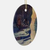 ヴィンテージインディアンカヌパドリングサンクラシック セラミックオーナメント (右)