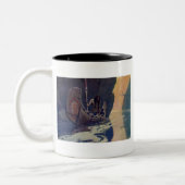 ヴィンテージインディアンカヌパドリングサンクラシック ツートーンマグカップ (左)