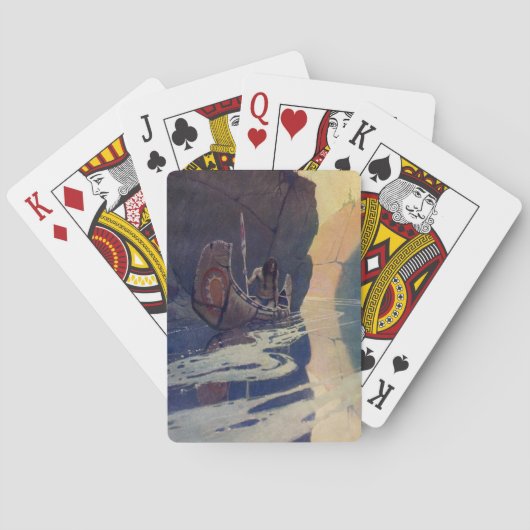 ヴィンテージインディアンカヌパドリングサンクラシック トランプ (裏面)
