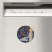 ヴィンテージインディアンカヌパドリングサンクラシック マグネット (インサイチュ (食洗機))