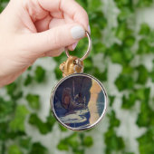 ヴィンテージインディアンカヌーパドリングサンシンボル キーホルダー (手)