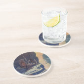 ヴィンテージインディアンカヌーパドリングサンシンボル コースター (側面)