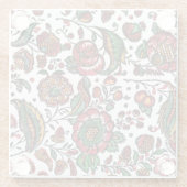 ヴィンテージインディアンコットンチンツ生地 ガラスコースター (裏面)