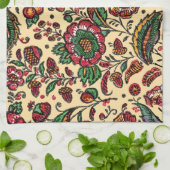 ヴィンテージインディアンコットンチンツ生地 キッチンタオル (折り畳み)