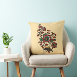 ヴィンテージインディアンコットンチンツ生地 クッション