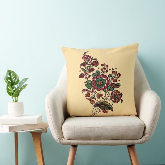 ヴィンテージインディアンコットンチンツ生地 クッション (椅子)