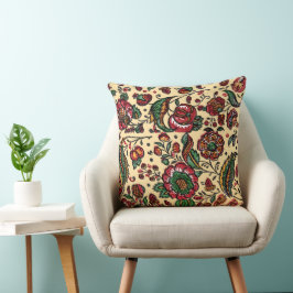 ヴィンテージインディアンコットンチンツ生地 クッション