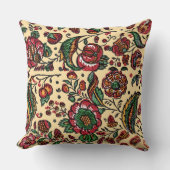 ヴィンテージインディアンコットンチンツ生地 クッション (正面)