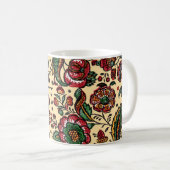 ヴィンテージインディアンコットンチンツ生地 コーヒーマグカップ (正面右)