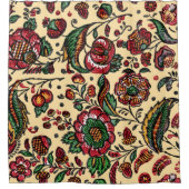 ヴィンテージインディアンコットンチンツ生地 シャワーカーテン (正面)