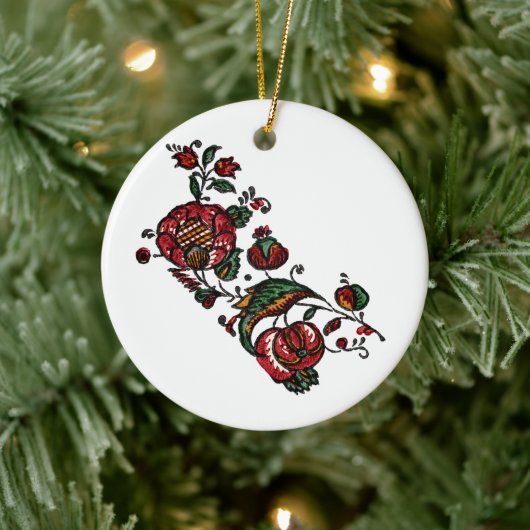 ヴィンテージインディアンコットンチンツ生地 セラミックオーナメント (ツリー)