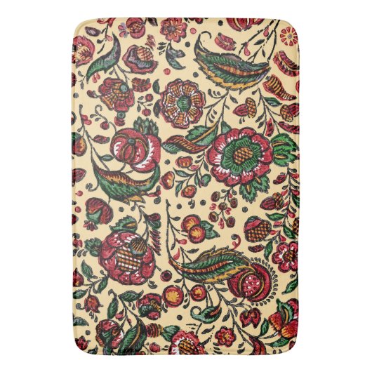 ヴィンテージインディアンコットンチンツ生地 バスマット (正面縦)