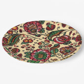 ヴィンテージインディアンコットンチンツ生地 ペーパープレート (アングル)