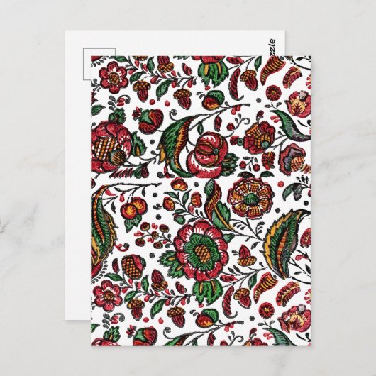 ヴィンテージインディアンコットンチンツ生地 ポストカード (正面/裏面)