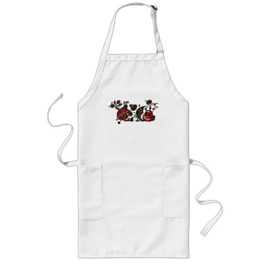 ヴィンテージインディアンコットンチンツ生地 ロングエプロン (正面)