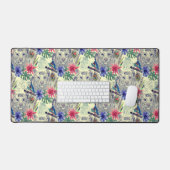 ヴィンテージインディアンスタイルタイガーパターン デスクマット (キーボード&マウス)