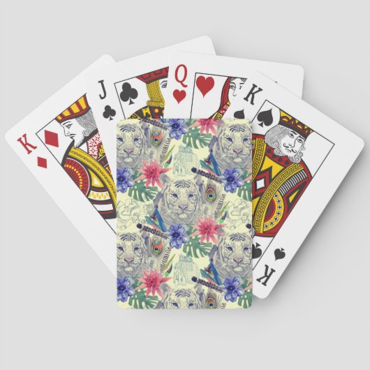 ヴィンテージインディアンスタイルタイガーパターン トランプ (裏面)