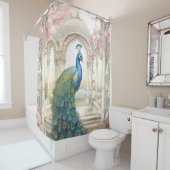 ヴィンテージインディアンスタイルフローラガーデンピーコック シャワーカーテン (インサイチュ)