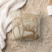 ヴィンテージインディアンゾウ装飾用クッション クッション (ブランケット)