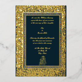 ヴィンテージインディアンバーズ&グラフ縁どィン結婚ズ 箔招待状