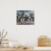 ヴィンテージインディアンビレッジアート ポスター (キッチン)