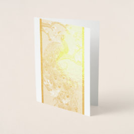 ヴィンテージインディアンブルーピーコックホリデーカード 箔カード