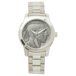 ヴィンテージインディアンヘッドニッケルコイン先住民アメリカン 腕時計