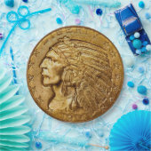 ヴィンテージインディアンヘッド金ゴールド硬貨 ペーパープレート (パーティー)