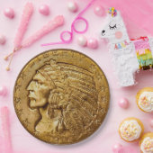 ヴィンテージインディアンヘッド金ゴールド硬貨 ペーパープレート (パーティー)