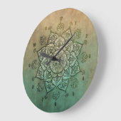 ヴィンテージインディアンマンダラボヘミアンウォールクロック ラージ壁時計 (傾斜)