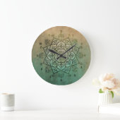 ヴィンテージインディアンマンダラボヘミアンウォールクロック ラージ壁時計 (ホーム)
