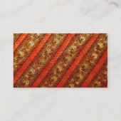ヴィンテージインディアンレッド金ゴールド&シルクフローラルパターン 名刺 (裏面)