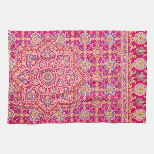 ヴィンテージインディアン刺繍模様 キッチンタオル (横)