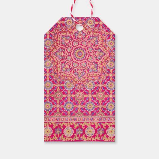 ヴィンテージインディアン刺繍模様 ギフトタグ (正面)