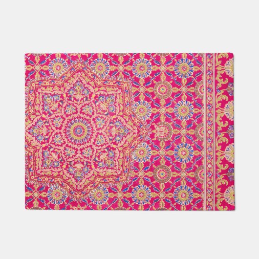 ヴィンテージインディアン刺繍模様 ドアマット (正面)