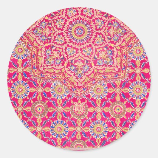 ヴィンテージインディアン刺繍模様 ラウンドシール (正面)