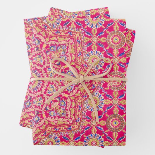 ヴィンテージインディアン刺繍模様 ラッピングペーパーシート (インサイチュ)