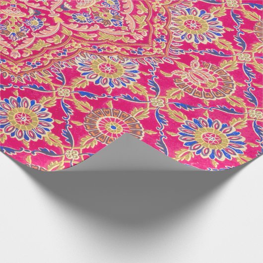 ヴィンテージインディアン刺繍模様 ラッピングペーパー (角)