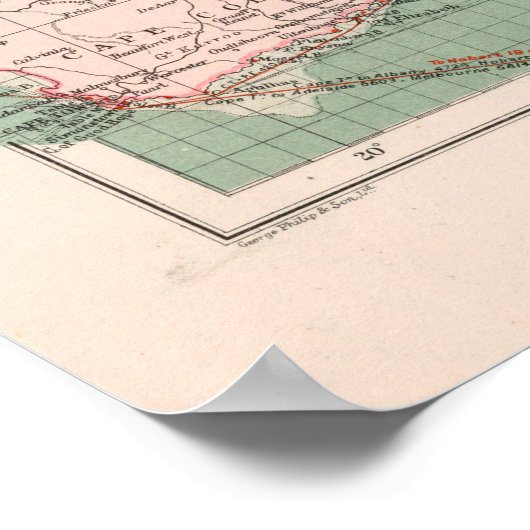 ヴィンテージインディアン海マップ(1905) ポスター (角)