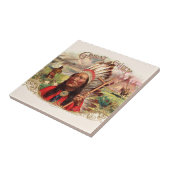 ヴィンテージインディアン素晴らしチーフシガーボックス タイル (側面)