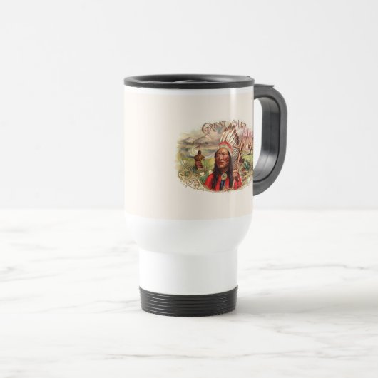 ヴィンテージインディアン素晴らしチーフシガーボックス トラベルマグ (正面右)